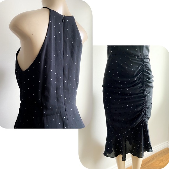 Cooper St Portia Midi Dress Polka Dots Mermaid Ruched Halter Bodycon High Low 6 - Picture 6 of 14